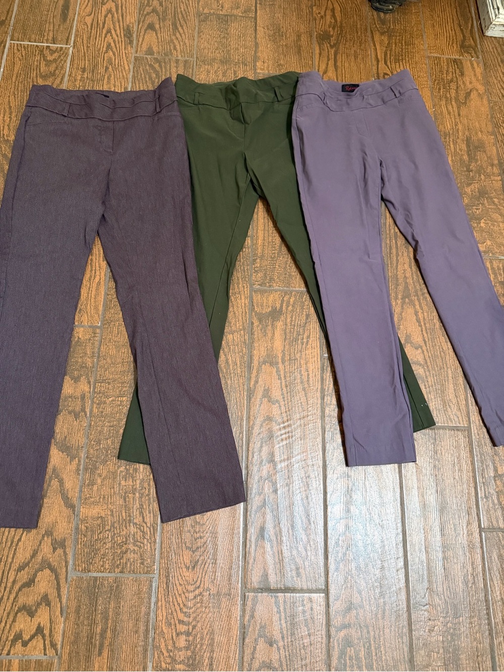 Women's Slim Stretch Ankle Pants - Olive and Plum Options